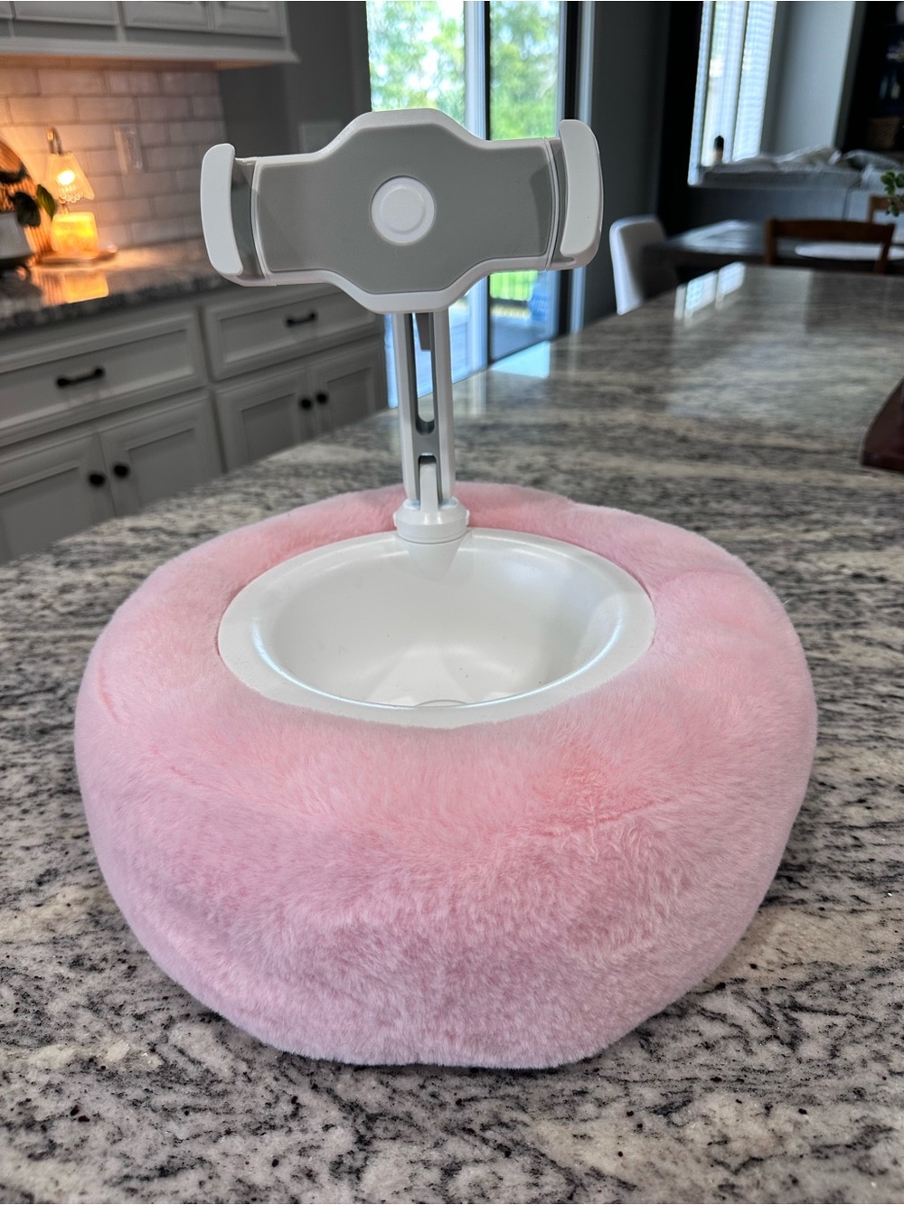 Plush Pink Mobile Phone Holder & Accessory Bowl